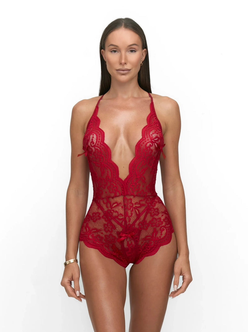 Flavia — Dantel body — Kırmızı, ana görsel